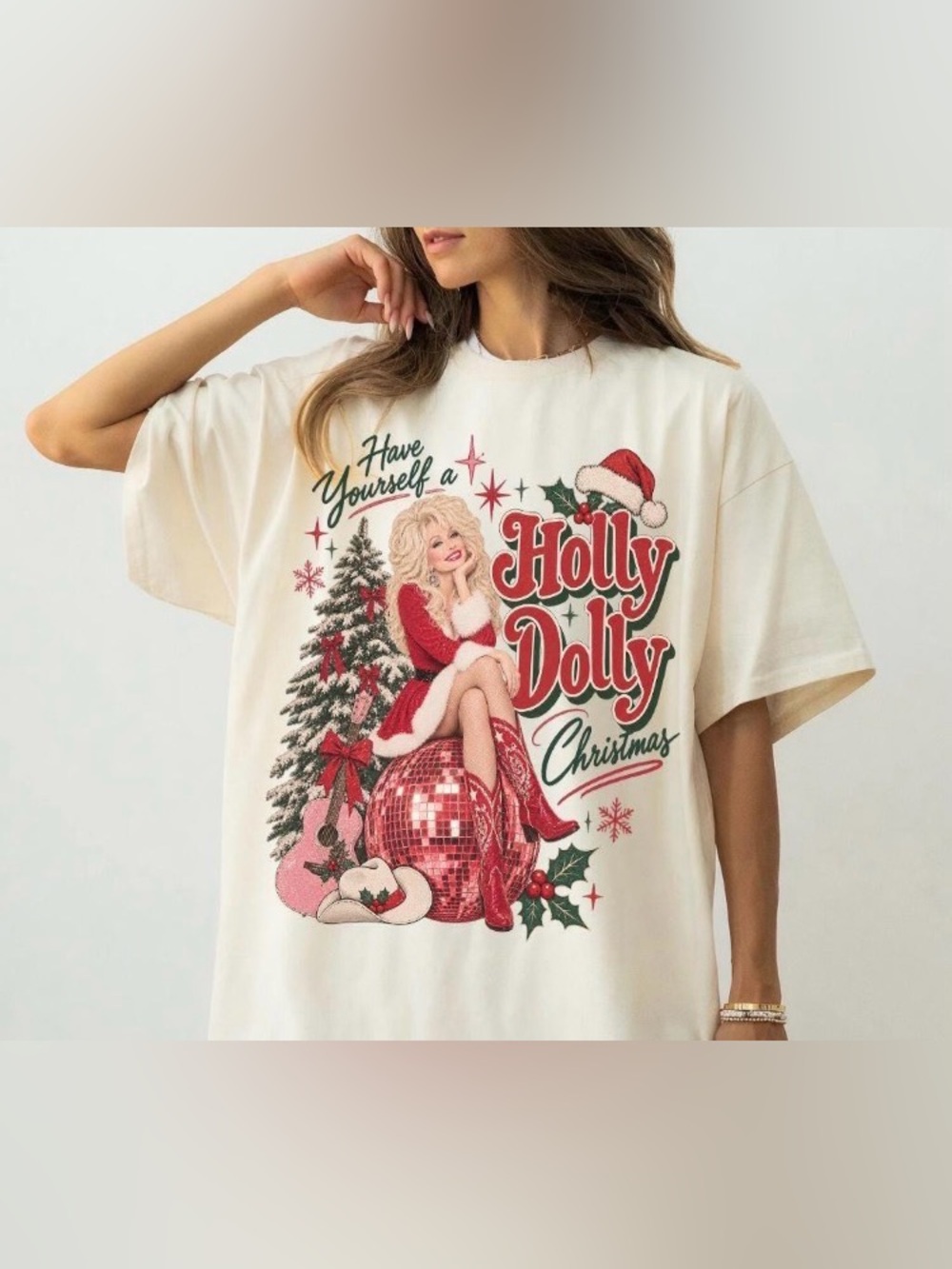 Have Yourself A Holly Dolly Christmas Shirt, Country Music Legend Comfort Color